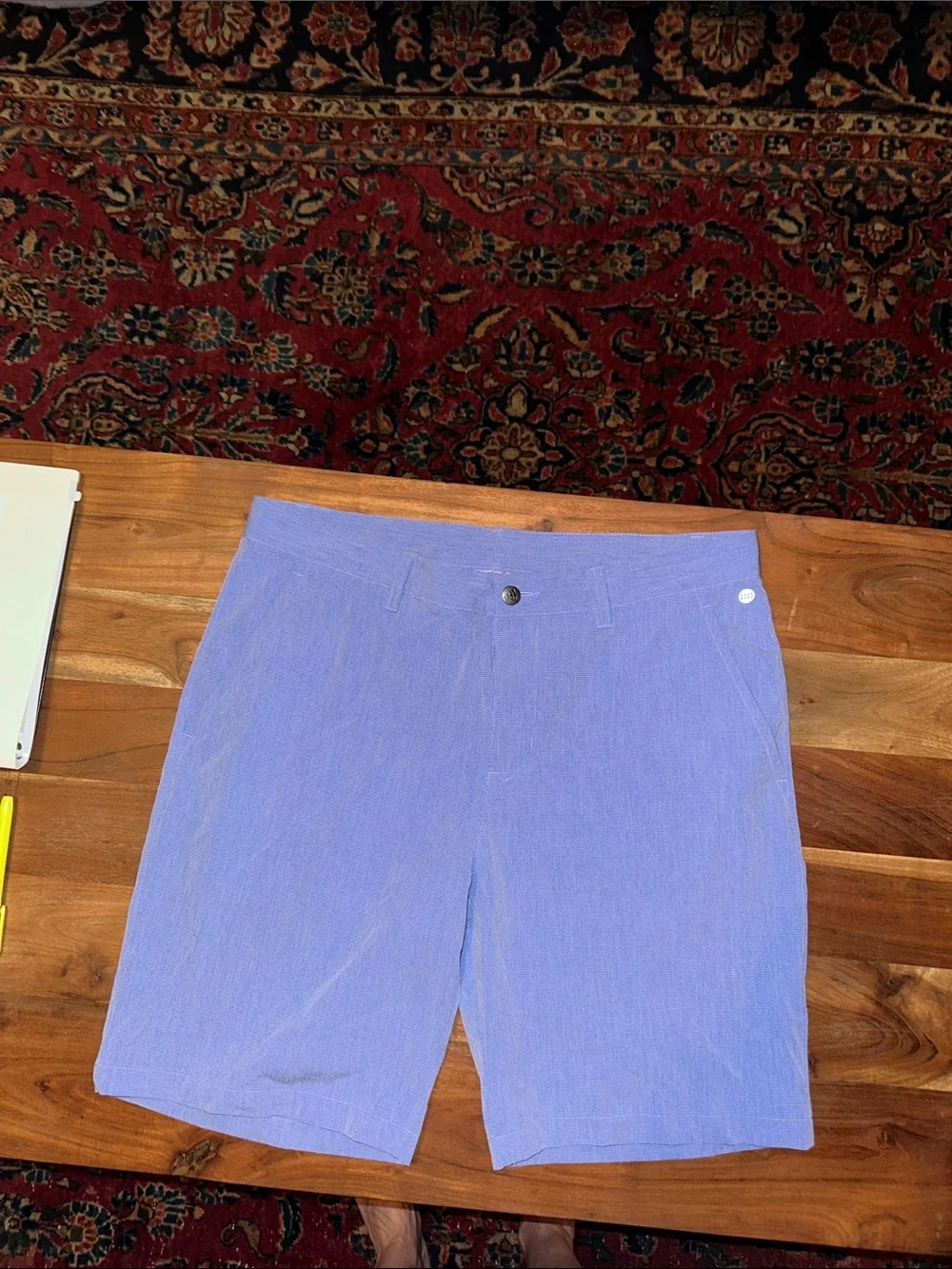 adidas Men's Flat-Front Shorts in Light Periwinkle